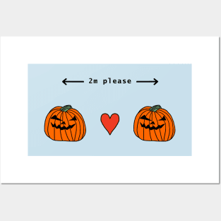 Social Distancing Pumpkin at Halloween Posters and Art